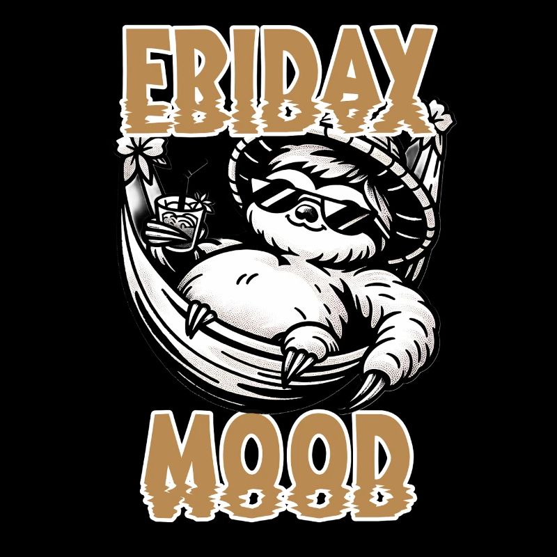 Funny Sloth Design Friday Mood Work