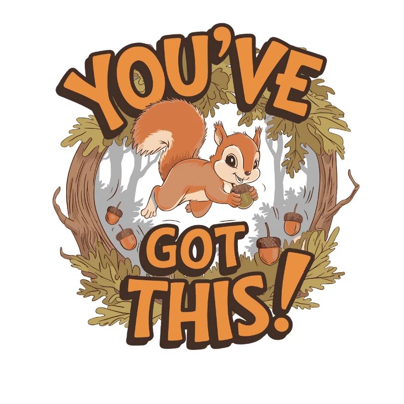 Du Schaffst Das! Eichhörnchen Mit Eichel