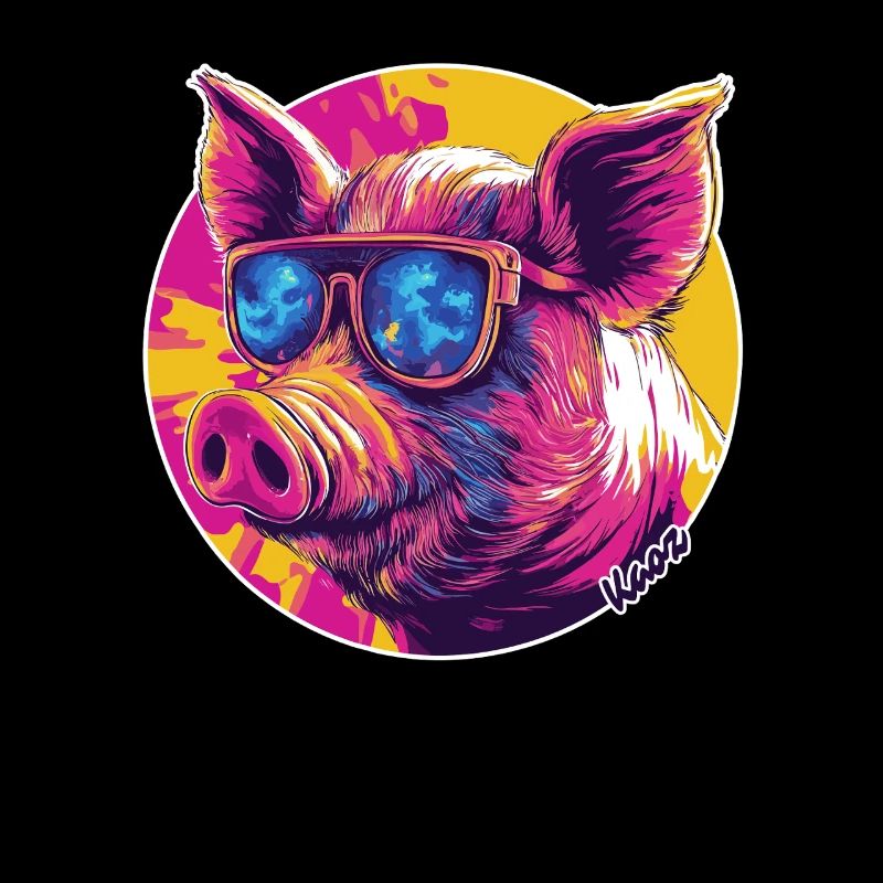 Cochon cool avec lunettes de soleil