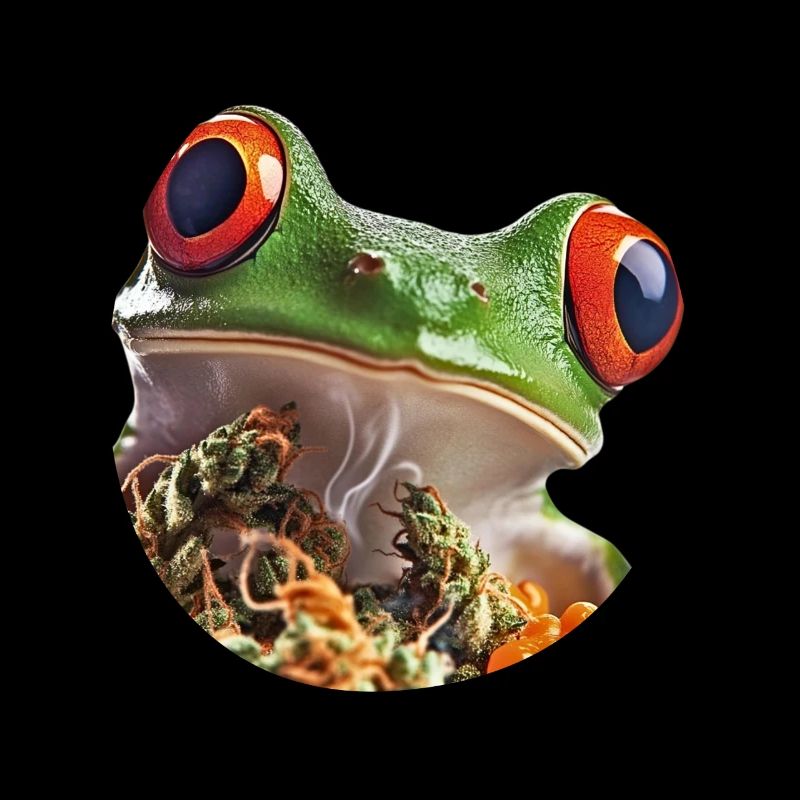 Marijuana Frog with Red Eyes - Weed Design