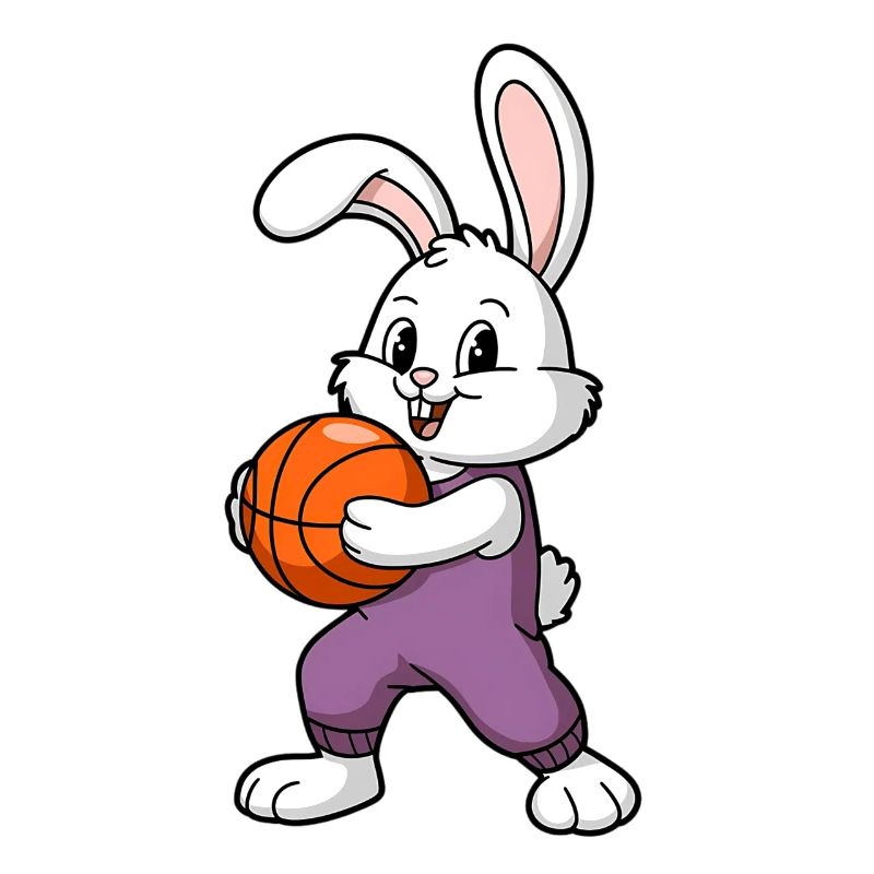 Easter Bunny Playing Basketball Easter