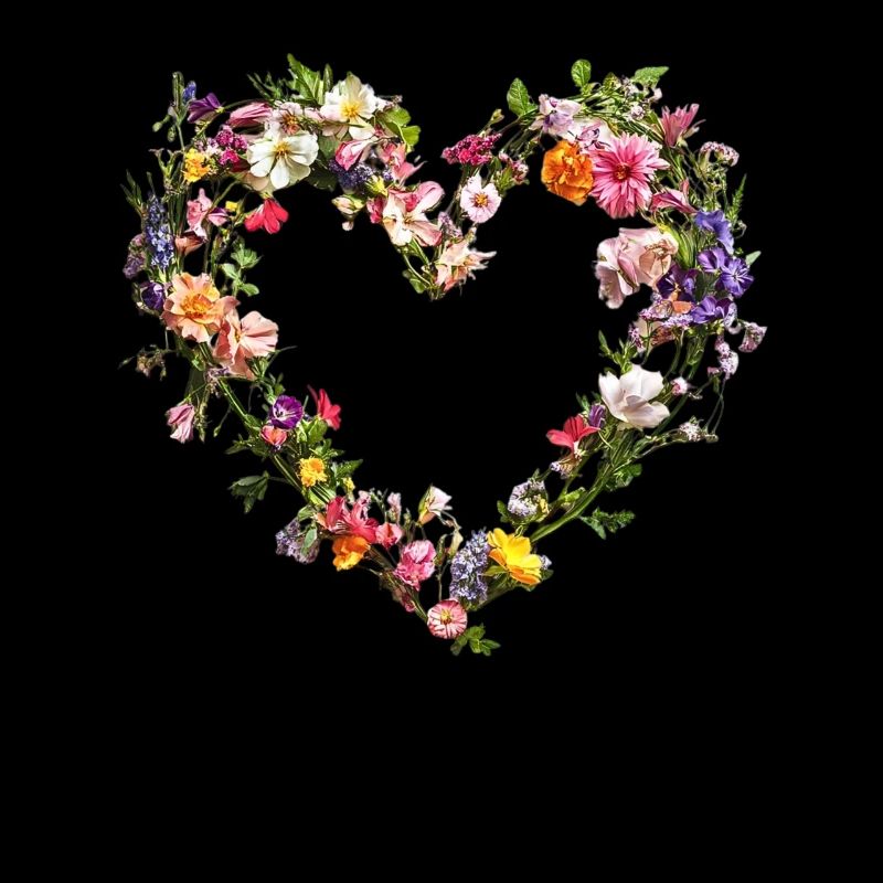 Cœur de fleurs délicates Fleurs printanières