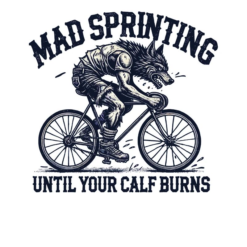 Mad Sprinting Bicycle Wolf Design