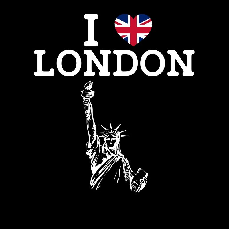 J’aime Londres Statue De La Liberté Angleterre Drapeau Jeu De Mots
