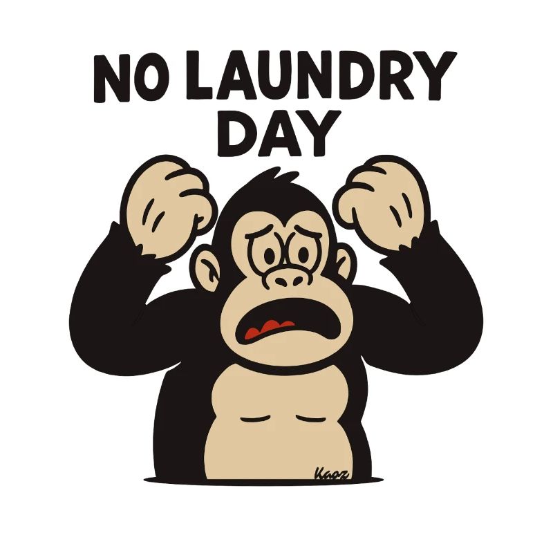 Monkey throwing a tantrum at laundry day failure