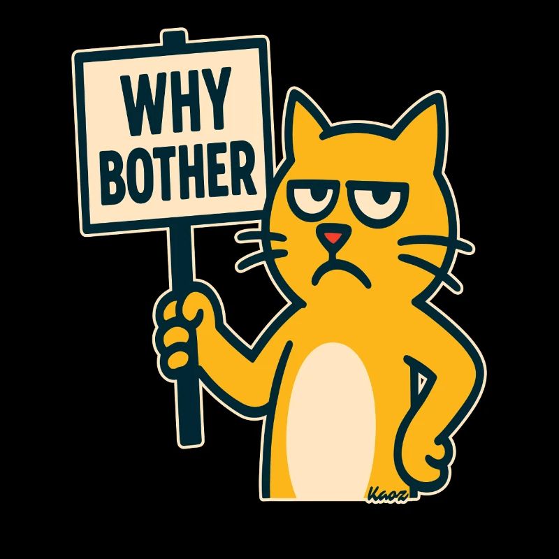 chat de dessin animé agacé : pourquoi s’embêter