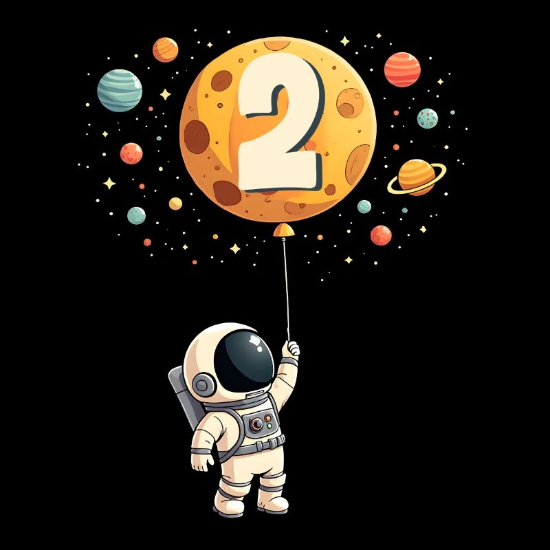 Astronaute mignon 2e anniversaire garçon espace