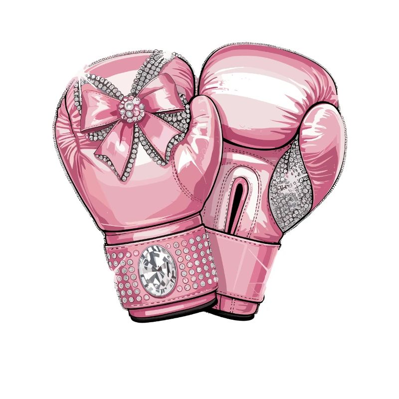 Gants de boxe roses élégants avec arc et