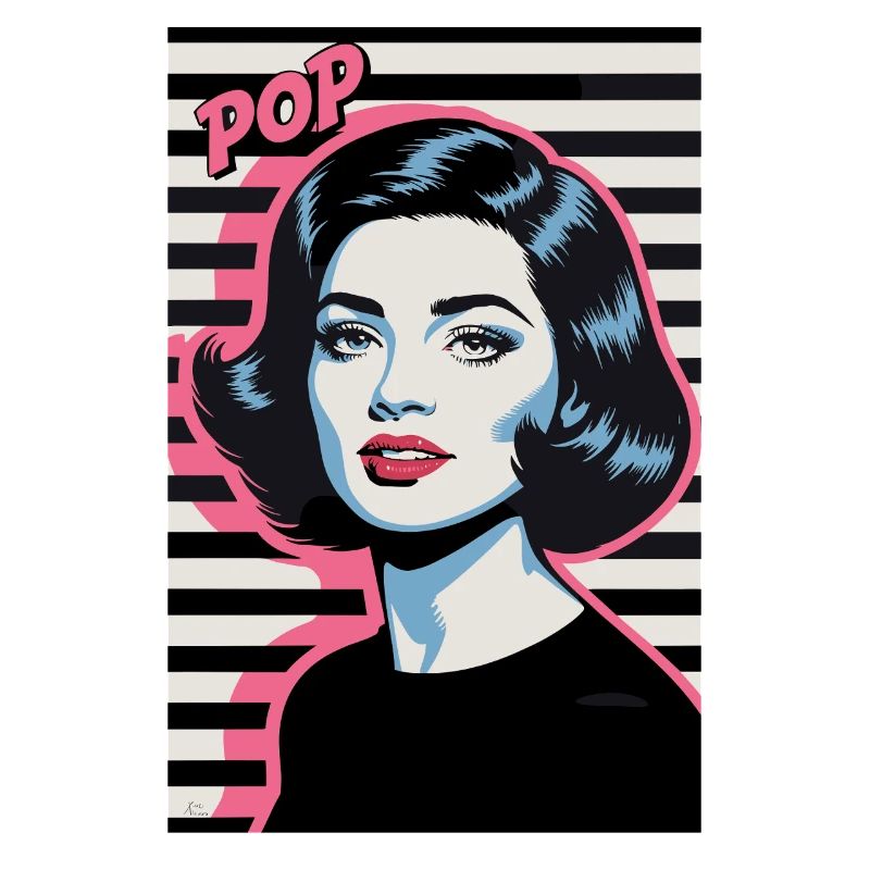 Pop Art Retro Gesicht Frau Stilvolles Design