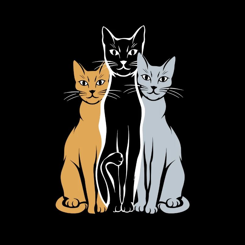 Three Cats Silhouette Artwork for