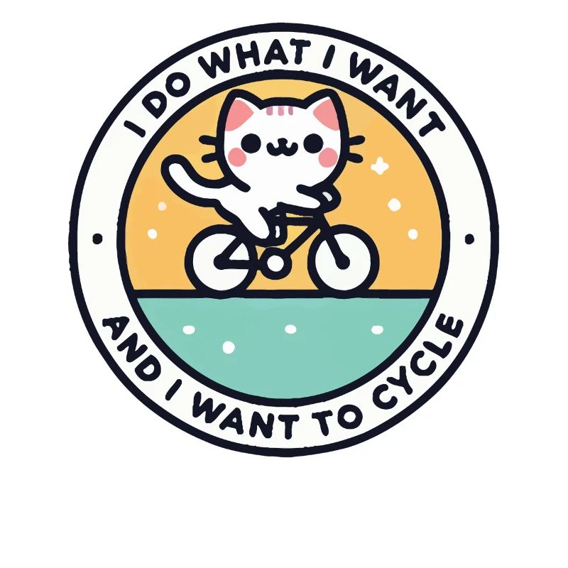 Chat autodéterminé à vélo avec déclaration