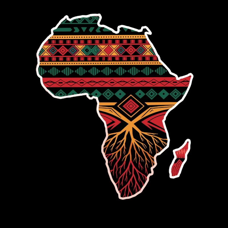 African Pattern Card with Roots