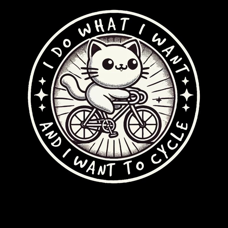 Funny Bicycle Cat with Clear Attitude