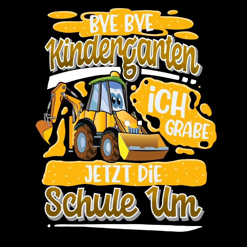 Schulbegin Einschulung Bagger