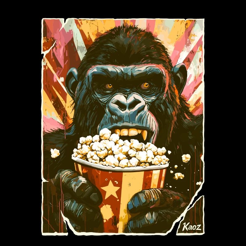 Gorille au pop-corn