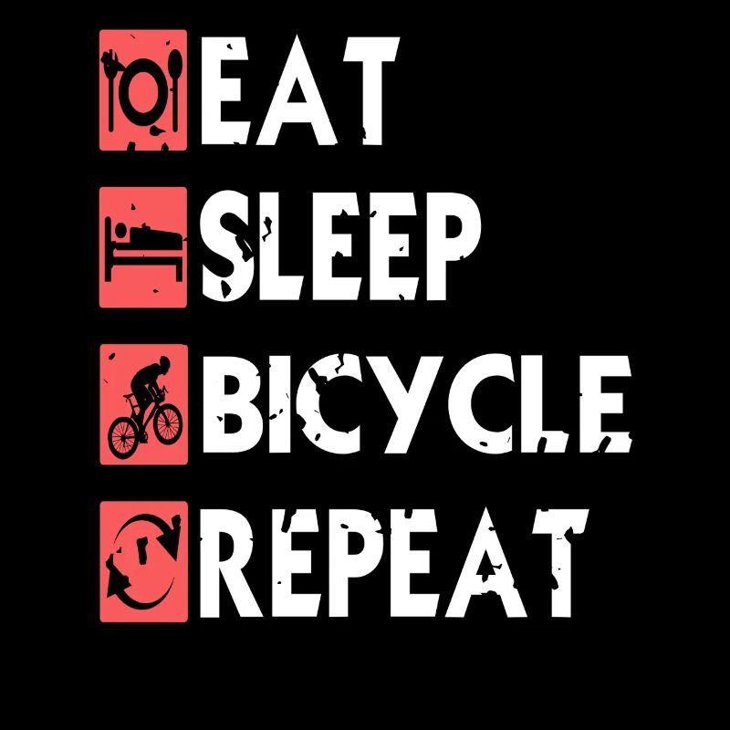 Manger dormir pédaler répéter le mode de vie à vélo