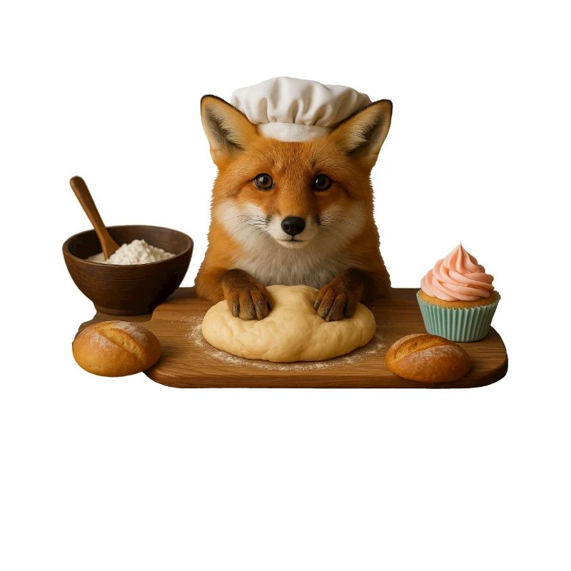 Fox Baking Cake Bread