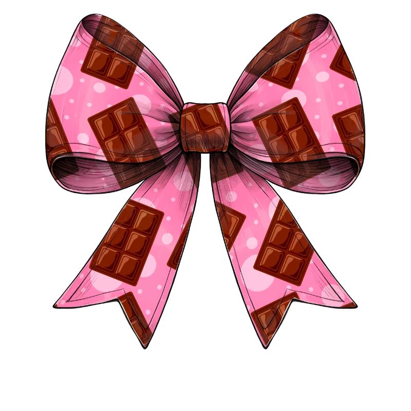 Coquette Bow Chocolate Candy Bar Pattern