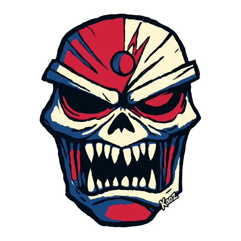 Dark skull in comic style