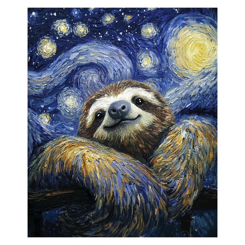 Faultier Van Gogh Style Starry Night