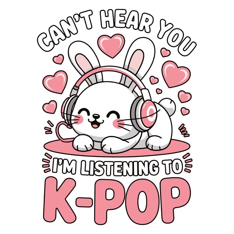 K-Pop Bunny mit Kopfhörern