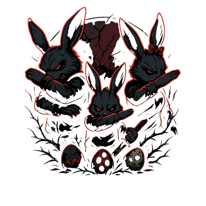 evil Easter bunny dabbing, dark Easter gang