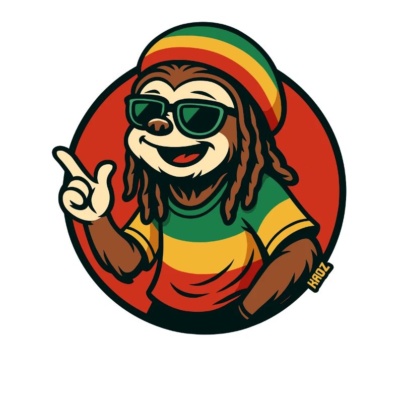 Reggae sloth with sunglasses