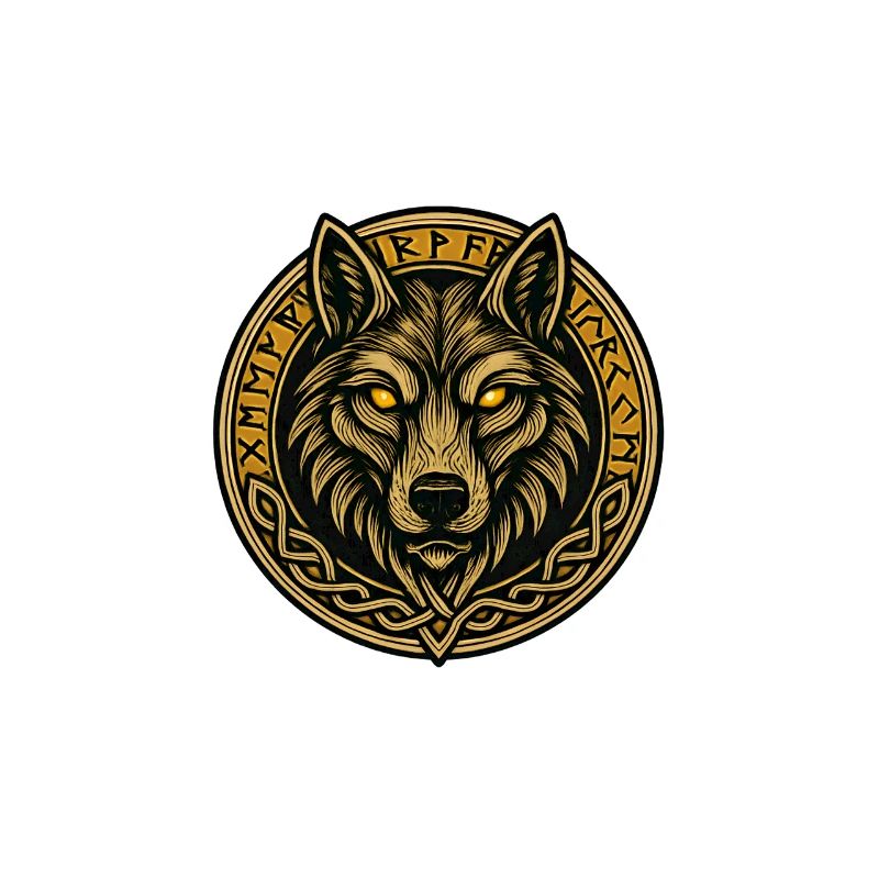 Wolfsmedaillon mit Runenring