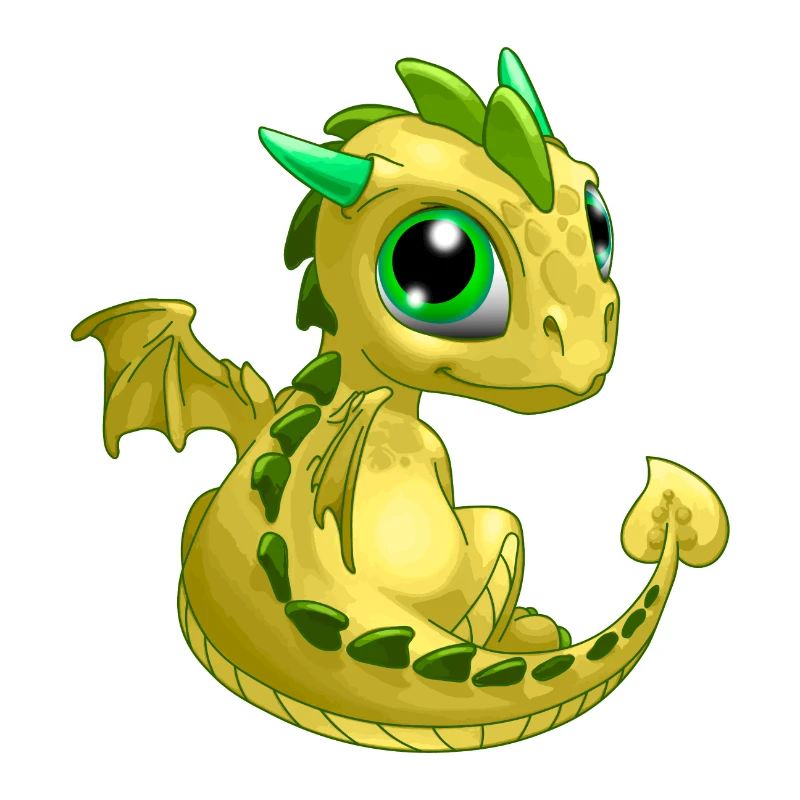 Bébé Dragon Jaune | Mignon bébé dragon jaune
