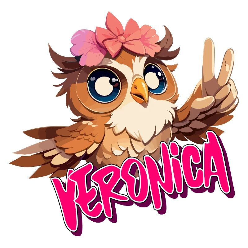 VERONICA - Schöner Mädchen Name mit süßer EULE