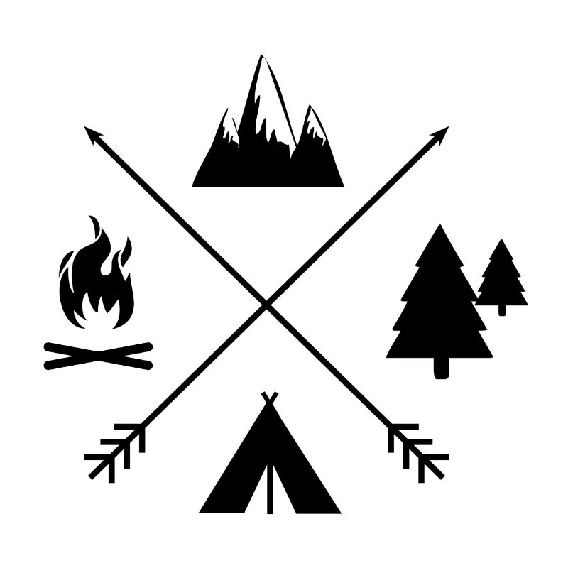 Camping time individual black