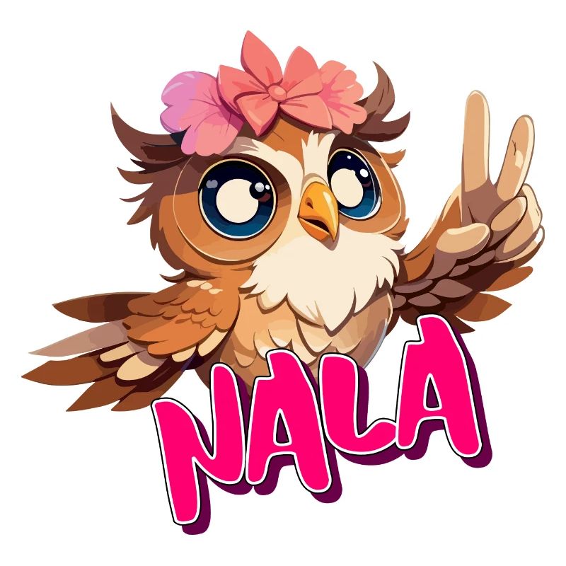 NALA - Schöner Mädchen Name mit süßer EULE