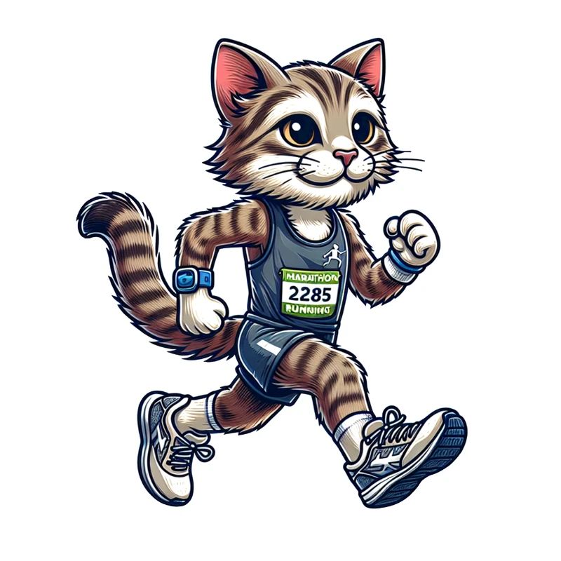 Cute Marathon Runner Cat