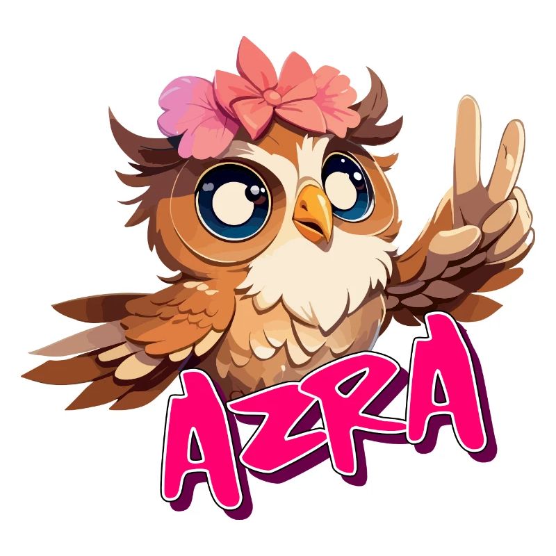 AZRA - Schöner Mädchen Name mit süßer EULE