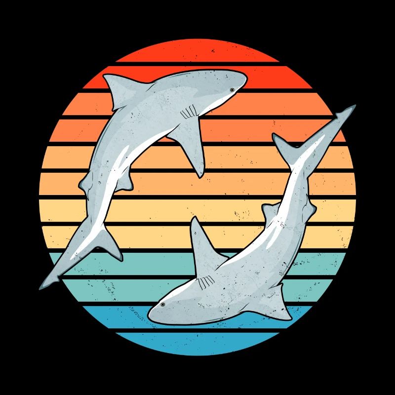 Bull Shark Retro Sunset