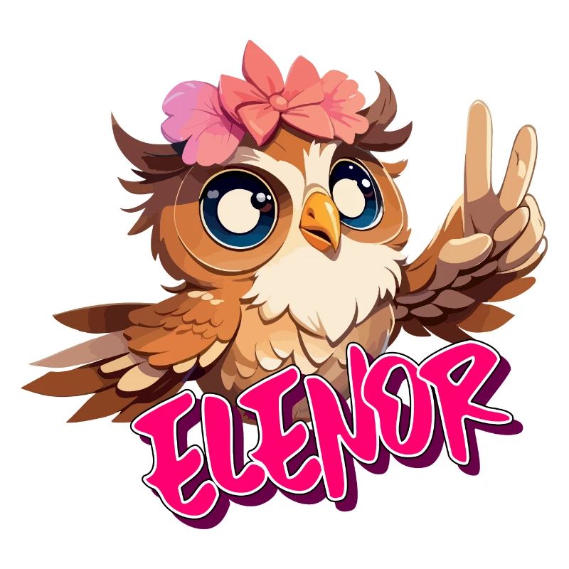 ELENOR - Schöner Mädchen Name mit süßer EULE
