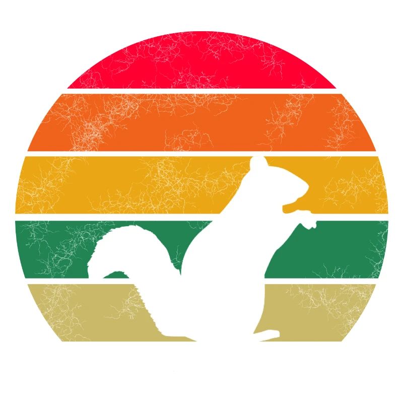 Waldbewohner Wald Tier Retro Eichhörnchen