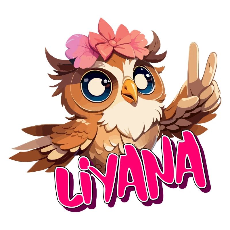 LIYANA - Schöner Mädchen Name mit süßer EULE