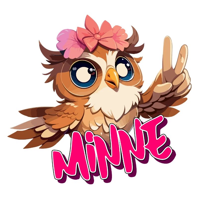 MINNE - Schöner Mädchen Name mit süßer EULE
