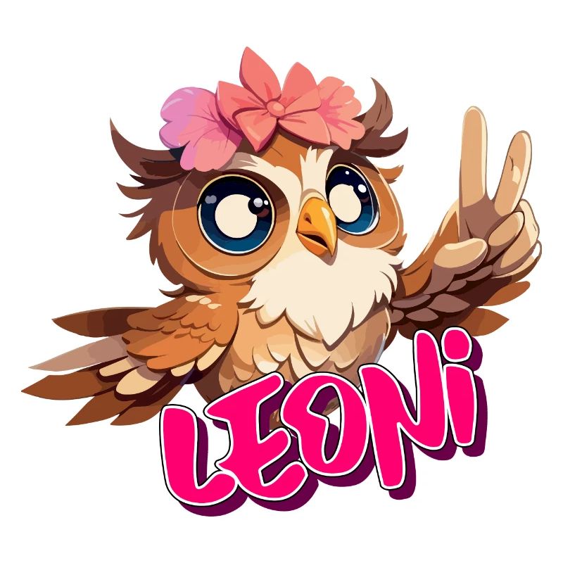 LEONI - Schöner Mädchen Name mit süßer EULE