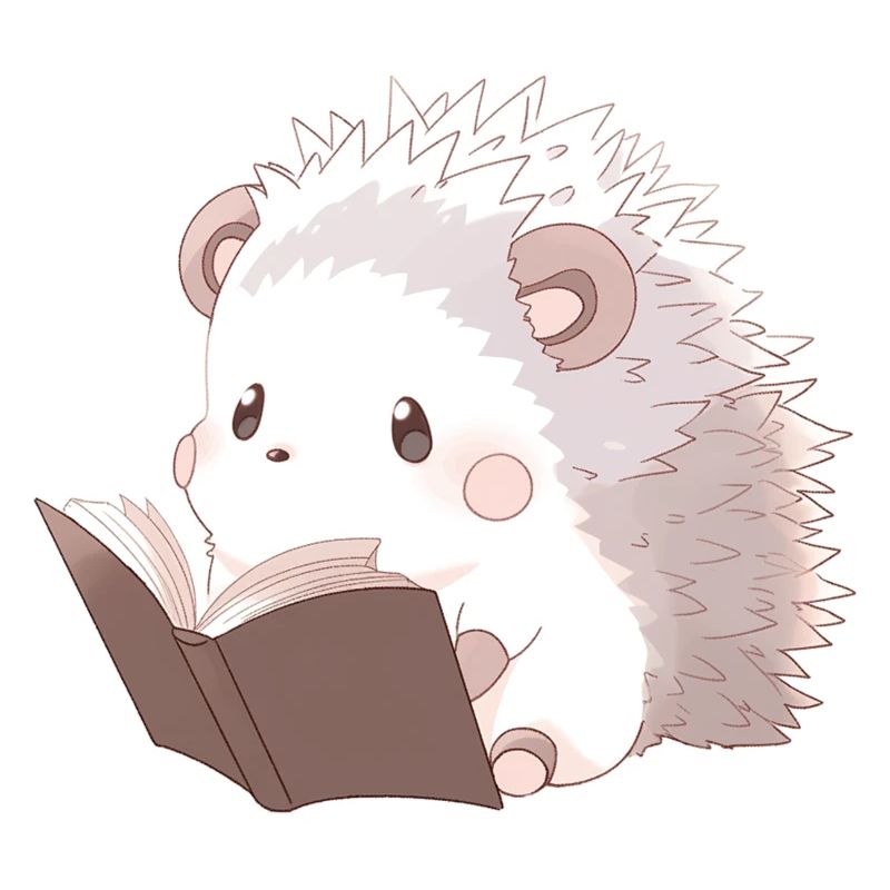 Lecture de hérisson mignon