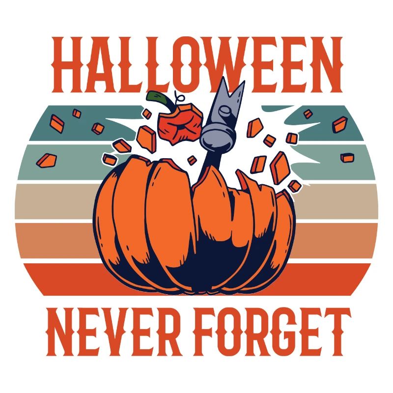 Halloween Never Forget Retro Pumpkin Smashed Fun