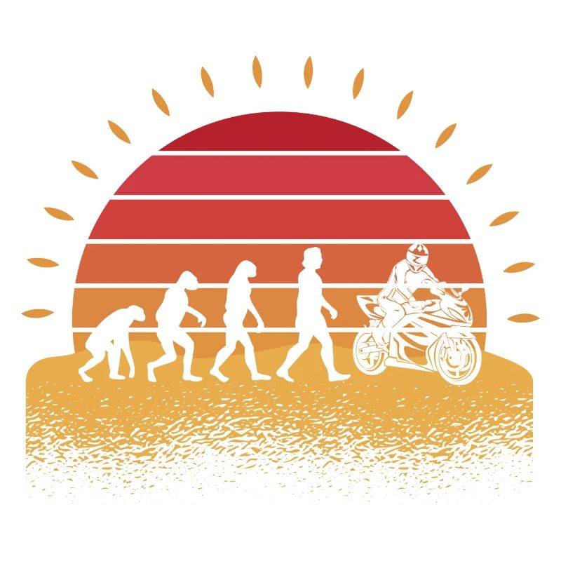 Biker Motorcyclist Evolution Motorcycle