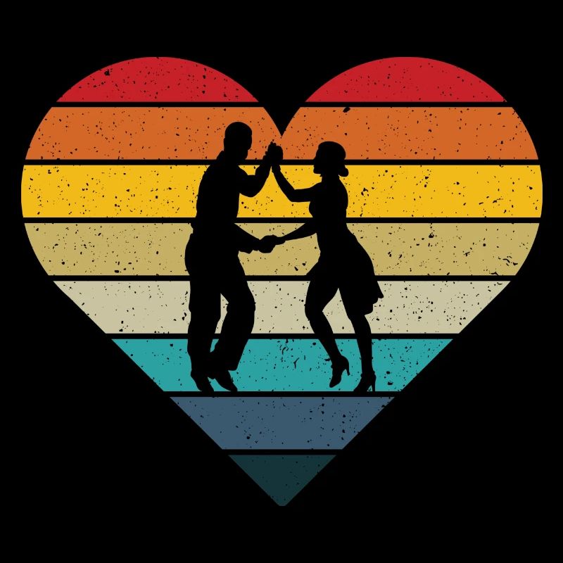 Coeur rétro de danseurs de salsa - cadeau de danseur de salsa