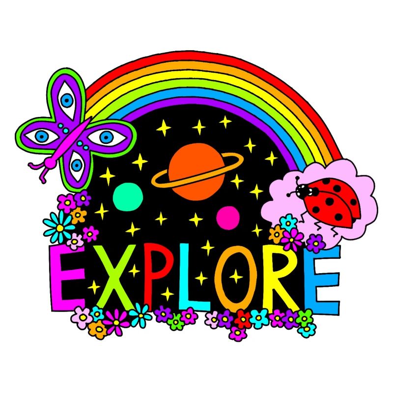 Explore the World Hippie Universe Rainbow Cool