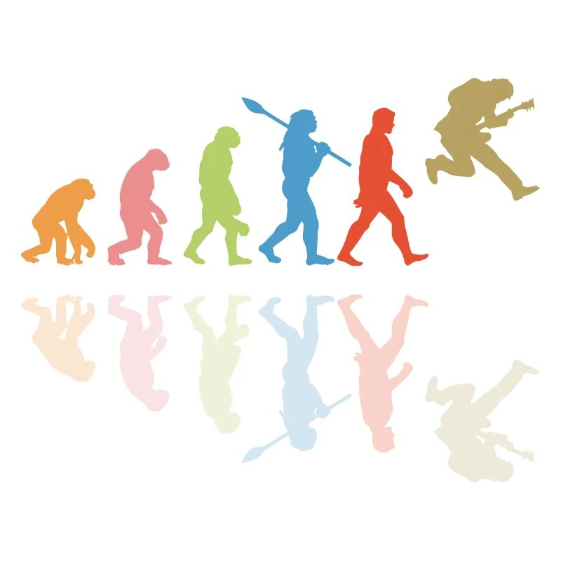 Human Evolution Guitar Band Retro Vintage