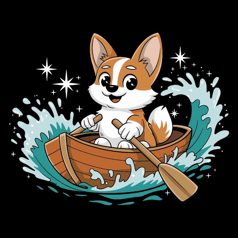 A Corgi Boating Paddle Boat