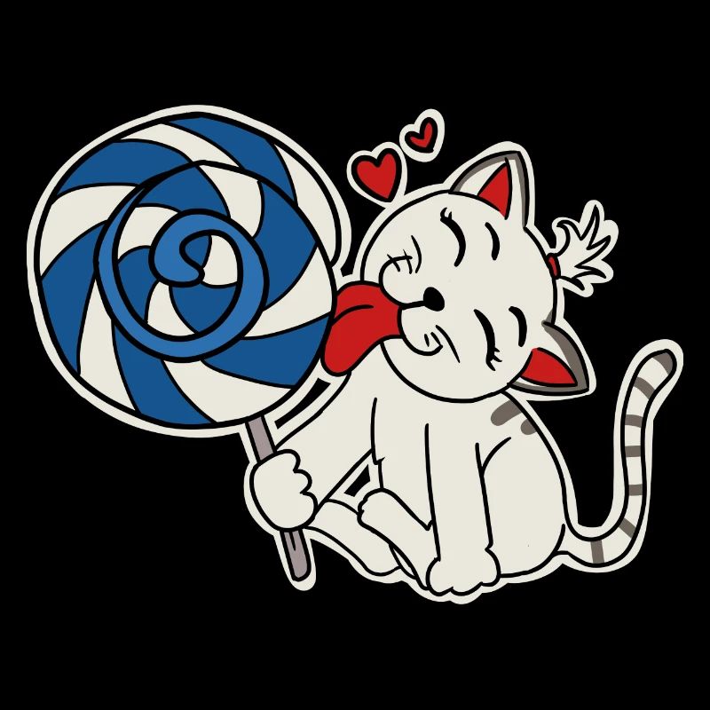 Chat mangeant la sucette