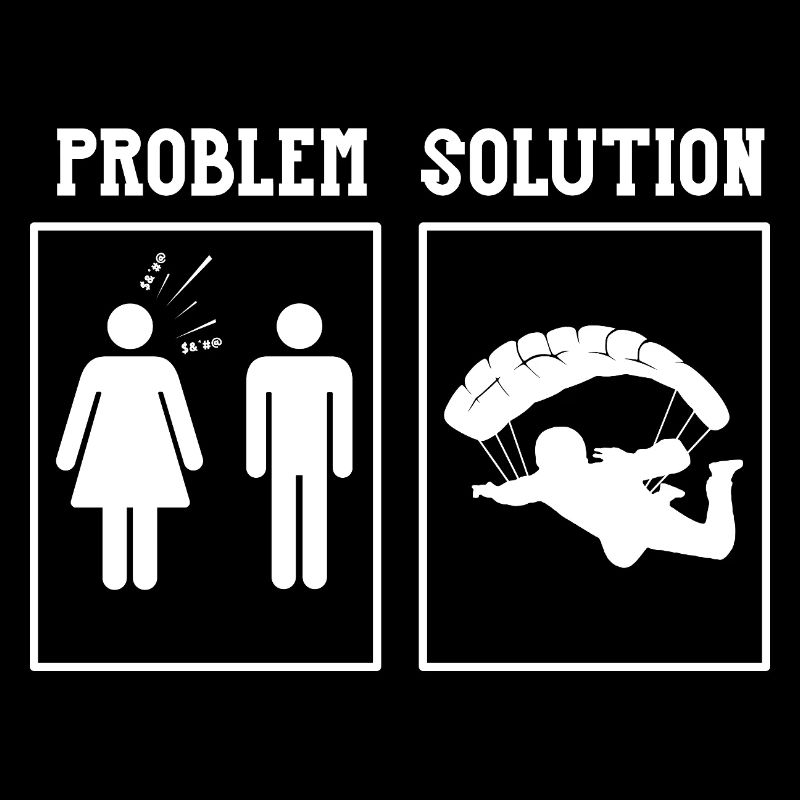 Problem Solution Wife Husband Parachute Skydiving