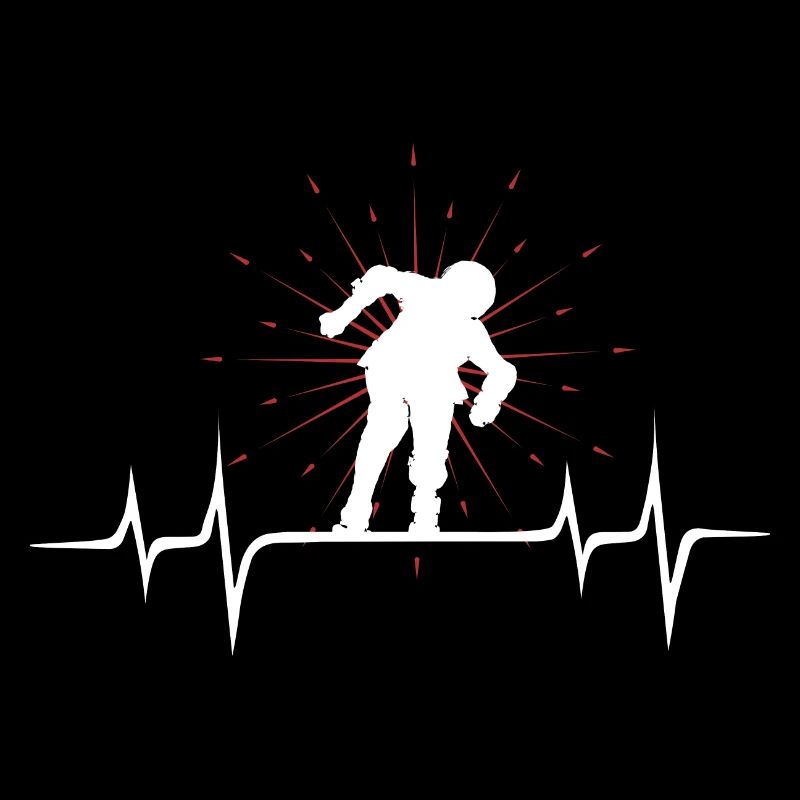 Herzschlag EKG Inline Skater Rollerblades Geschenk